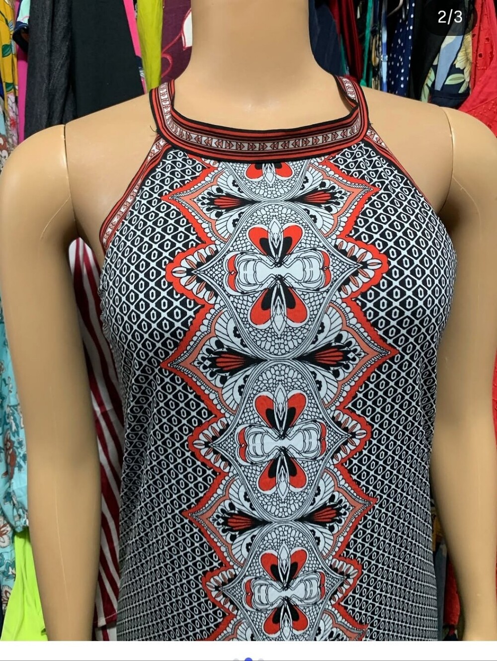 Max Studio Black and Red Patterned Dress